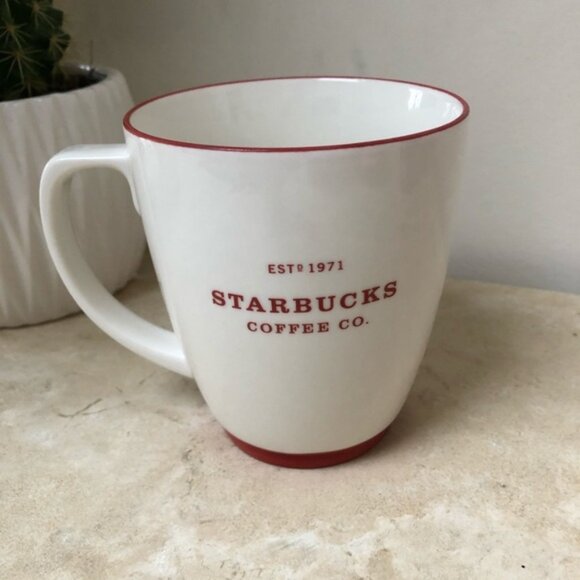 Starbucks White and Red Coffee Mug - Picture 1 of 4